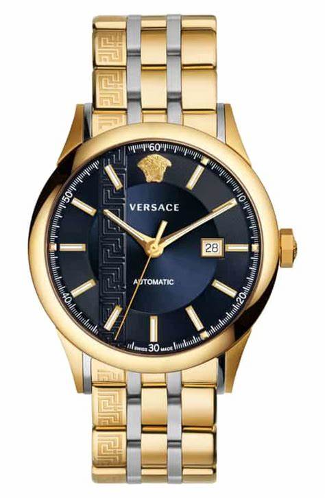 Versace GOLD TONED AIAKOS AUTOMATIC WATCH